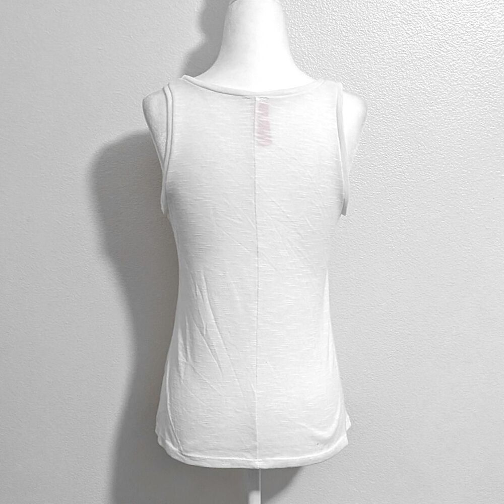 2000s Retro Doll White Y2K "I Heart Me" Sequined Graphic Tank Top | Size S - Picture 5 of 6